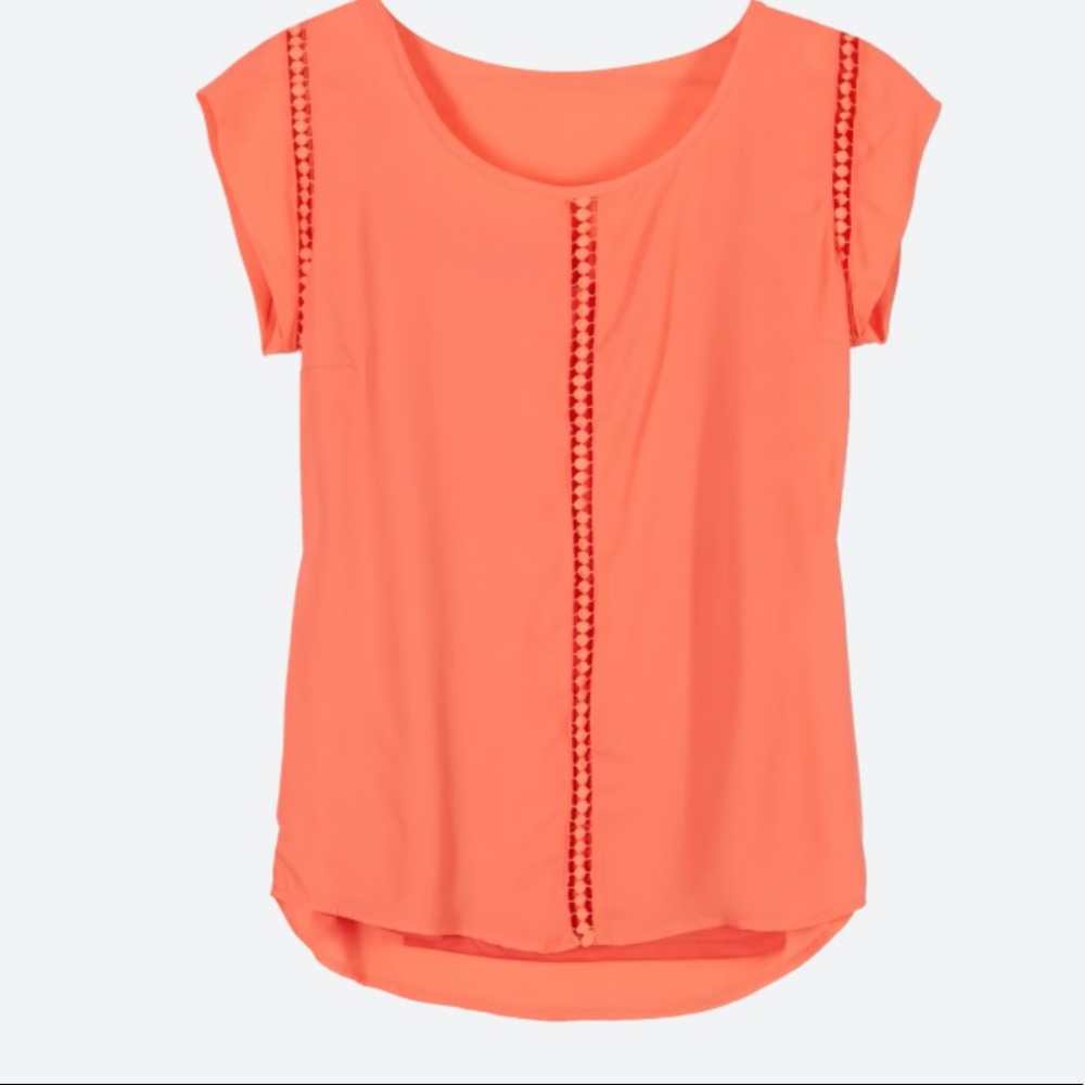 BRIXON IVY Kinney Crochet Detail Coral Blouse from Stitch Fix Size XL